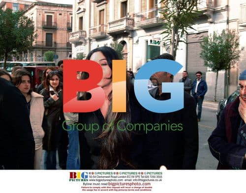 Monica Bellucci on set of "Passion" in Matera, Italy