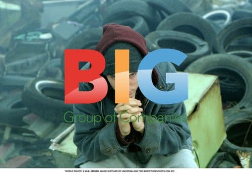 Eminem on the Set of 8 Mile