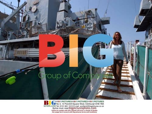 Actress Claire Sweeney visits British warship HMS Argyle