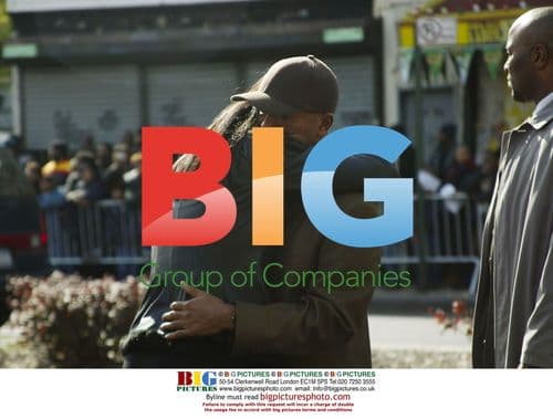 Russel Simmons and Kimora Lee at Jam Master Jay's funeral