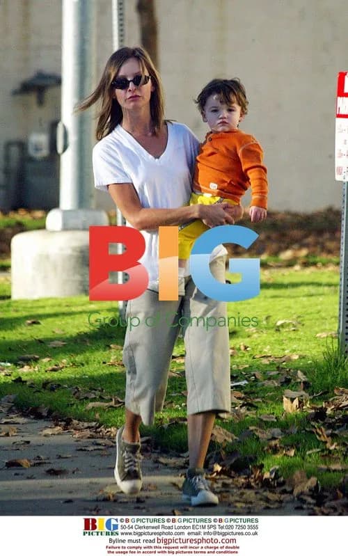 Calista Flockhart and son Liam at park