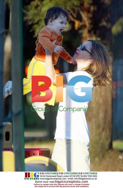 Calista Flockhart and son Liam in Brentwood park