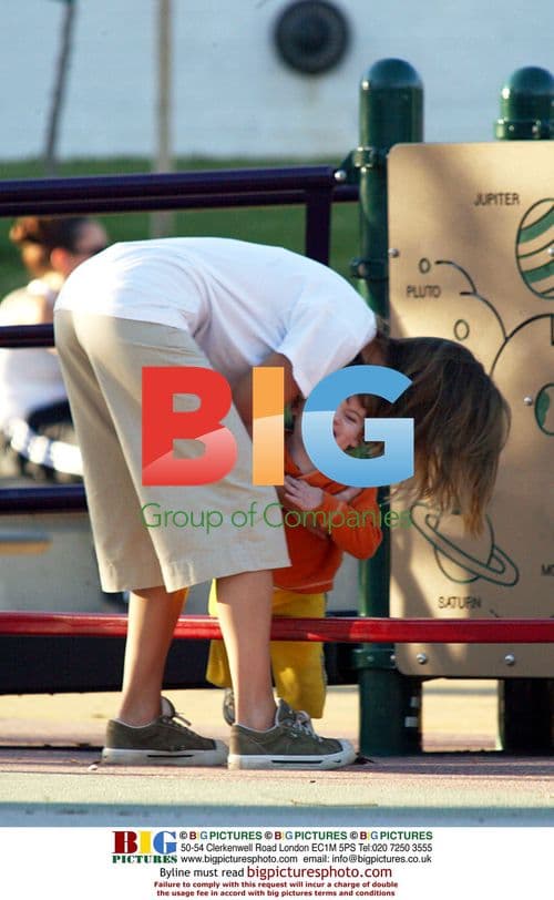 Calista Flockhart and son Liam at park