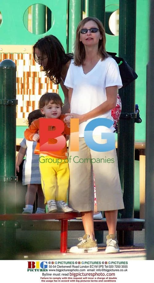 Calista Flockhart and son Liam at park