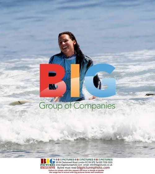 Minnie Driver Surfing in Malibu