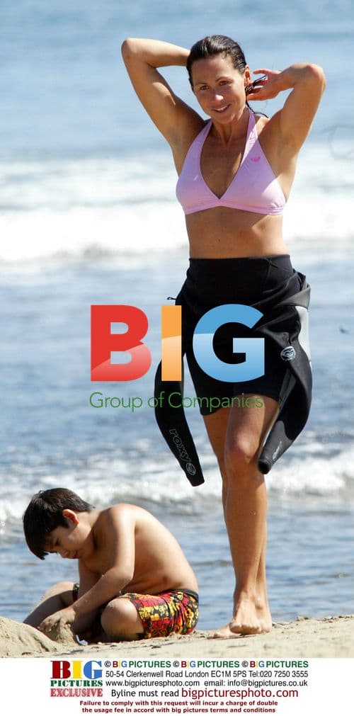 Minnie Driver Longboard Surfing in Malibu