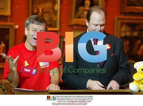 Tony Blackburn and James Braxton at Children in Need Bargain Hunt