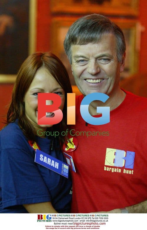 Sarah Kaywood and Tony Blackburn at Children in Need Bargain Hunt