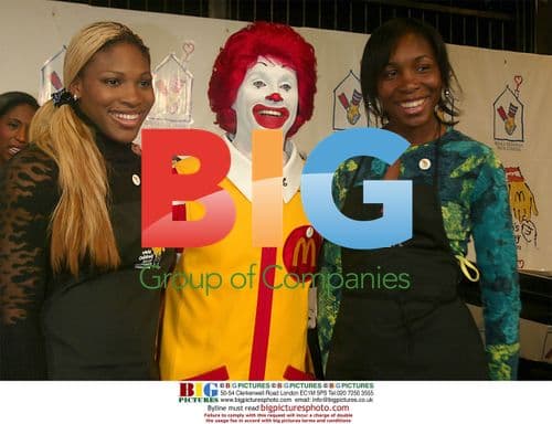 Serena & Venus Williams with Ronald McDonald