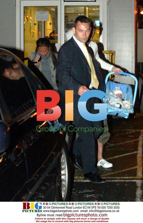 David Beckham with family at Gatwick