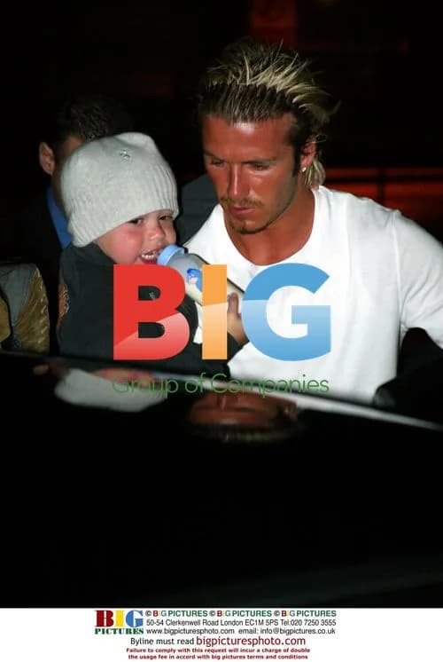 David Beckham with Family at Gatwick Airport