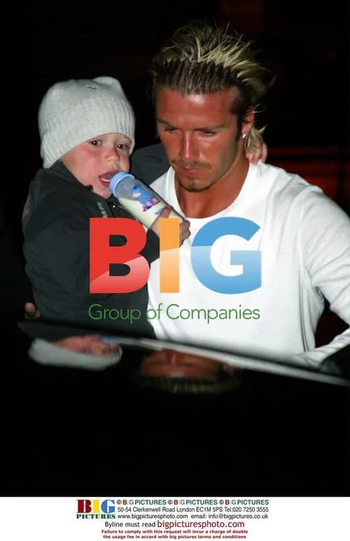 David Beckham with Family at Gatwick