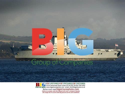 Aircraft Carrier 'Illustrious' Passes Bridges