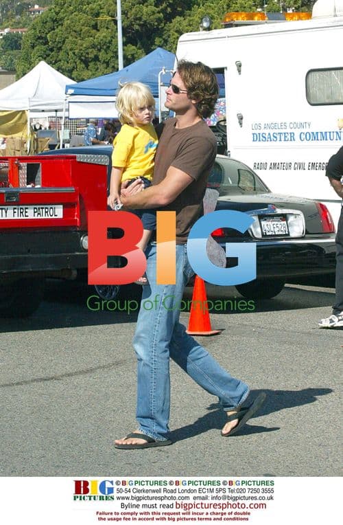 Cindy Crawford and family at Santa Monica fair
