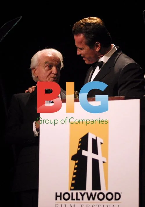 Jack Valenti and Arnold Schwarzenegger at Hollywood Film Festival