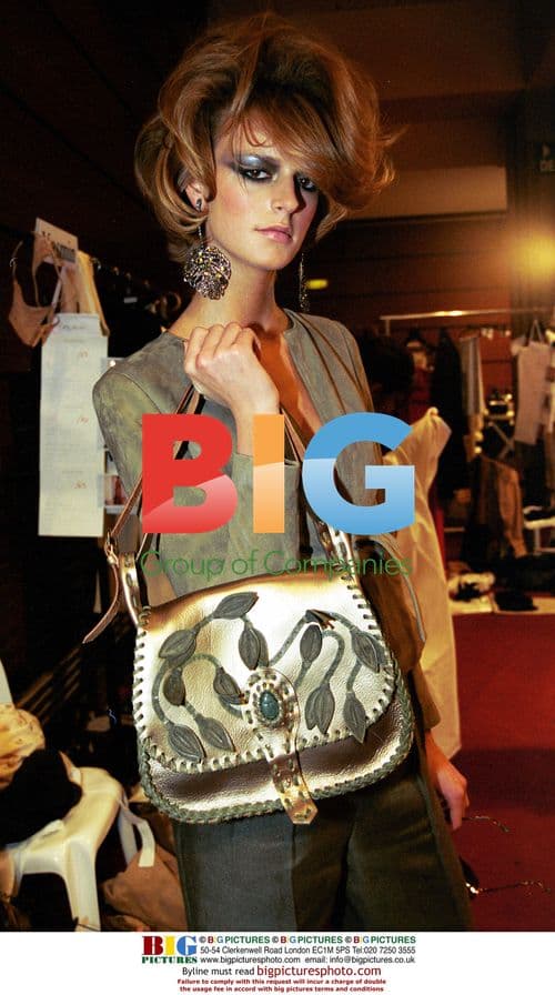 Model backstage at Vivienne Westwood show