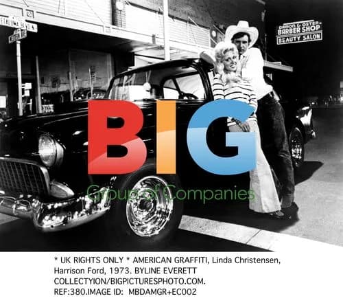 Harrison Ford, Linda Christensen in "American Graffiti"