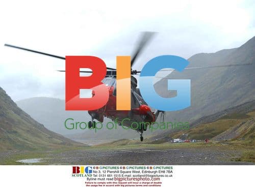 Helicopter used on medical drama Rockface set in Scotland