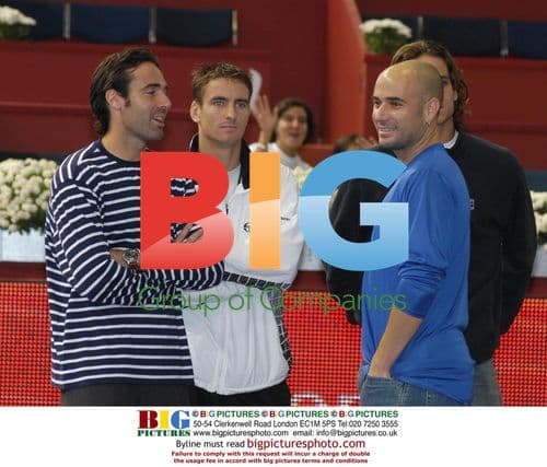 Andre Agassi and Alex Corretja at Masters of Tennis