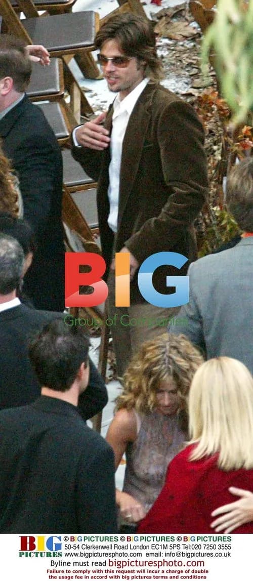 Brad Pitt and Jennifer Aniston at a wedding