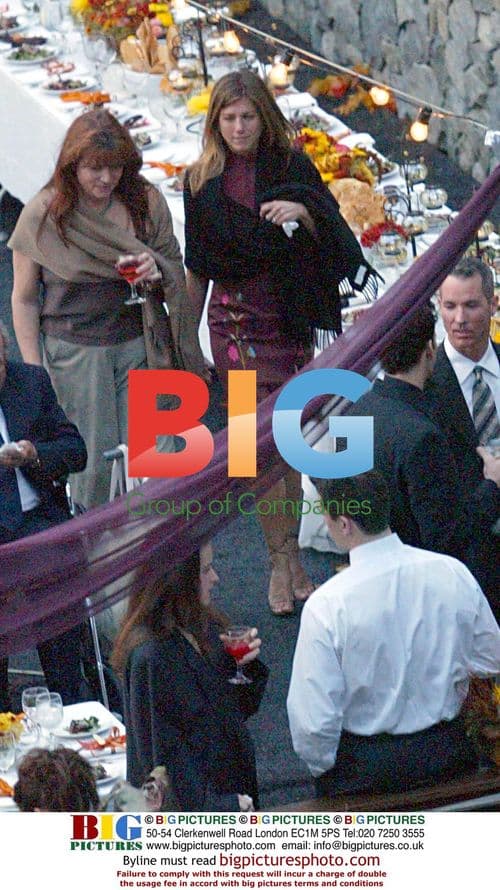 Brad Pitt and Jennifer Aniston at a Wedding