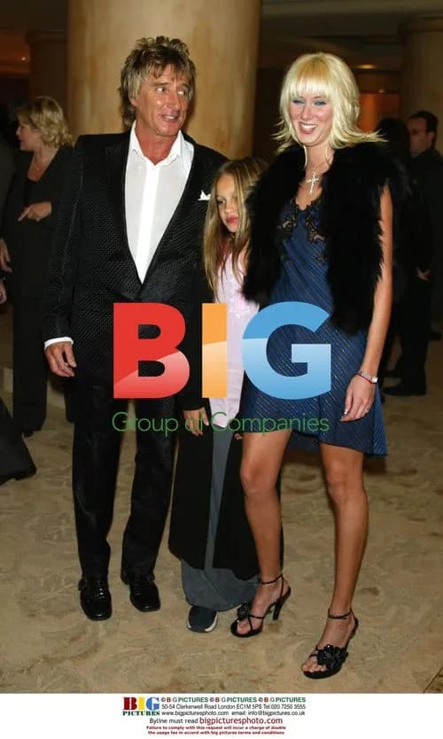Rod Stewart and daughters at listening party
