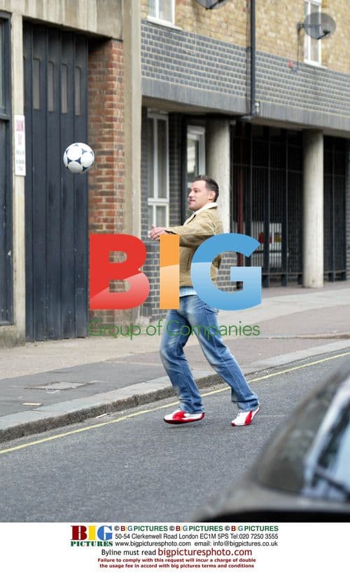 TV Presenter Toby Anstis Plays Football with Friends