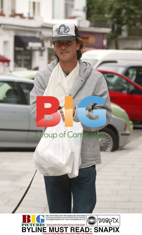 BUSH's Gavin Rossdale with dog in London