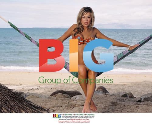 Petta Longstaff in Red Patterned Bikini