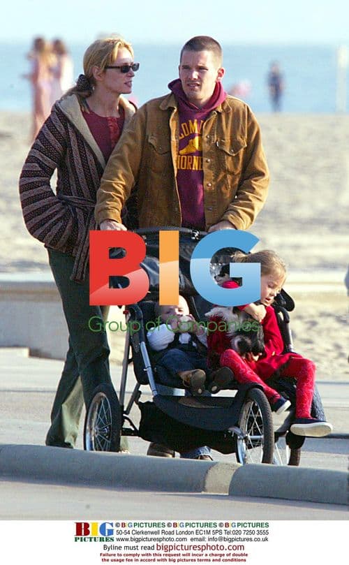 Ethan Hawke and Uma Thurman's Family Beach Day