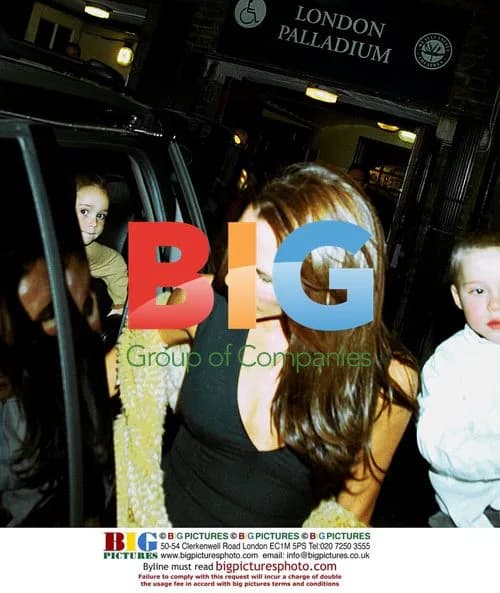 David and Victoria Beckham with Brooklyn at Chitty Chitty Bang Bang