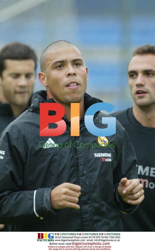 Ronaldo of Real Madrid training for Champions League