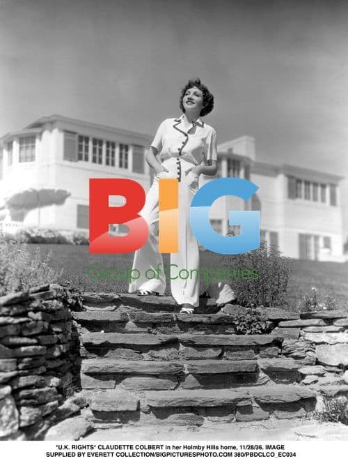 Claudette Colbert in Holmby Hills Home, 1936