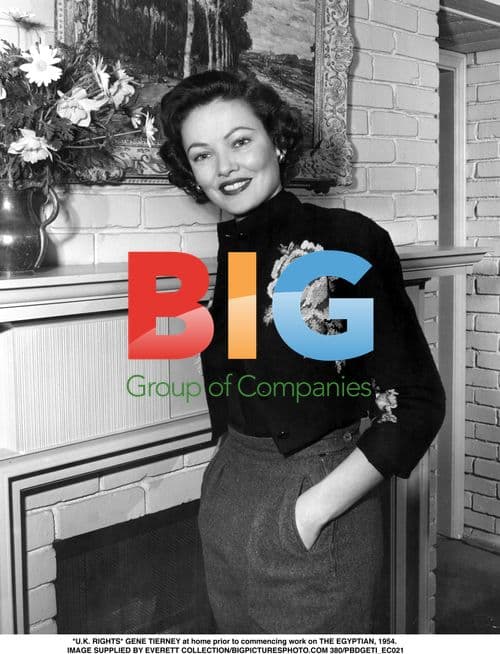 Gene Tierney at home in 1954