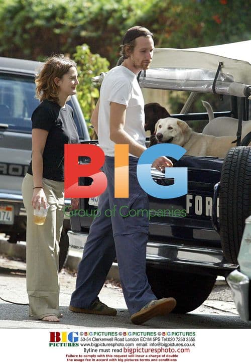 Drew Barrymore and boyfriend hike with dogs