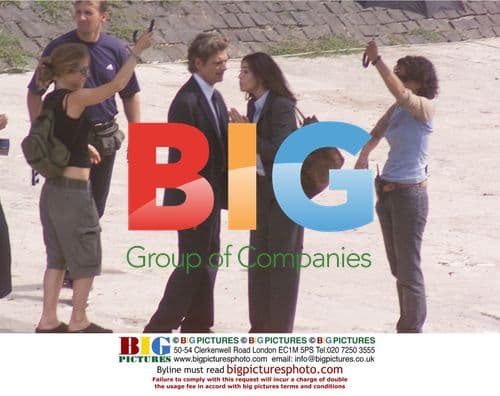 Monica Bellucci on film set in Rome