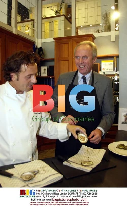Eriksson at fish restaurant opening in Gothenburg