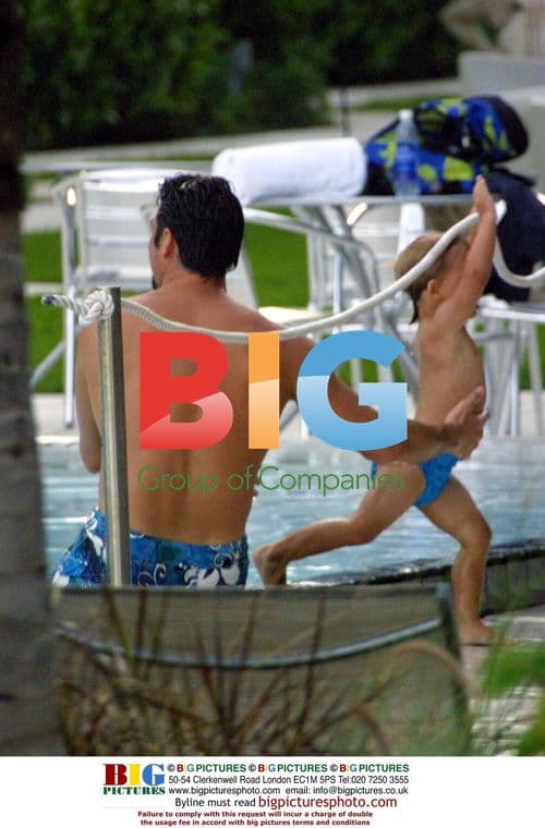 Dean Cain Plays with Son in Miami