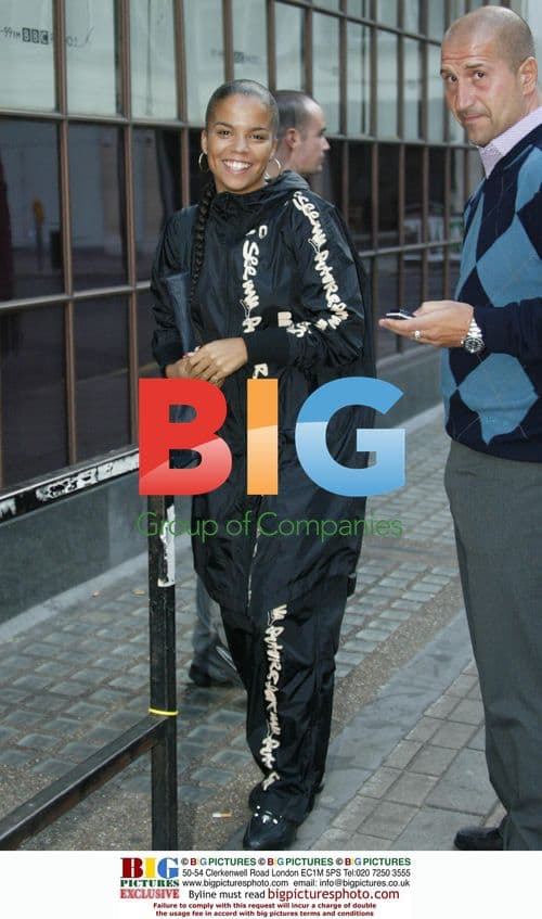 SINGER MISS DYNAMITE ARRIVES AT BBC IN LONDON