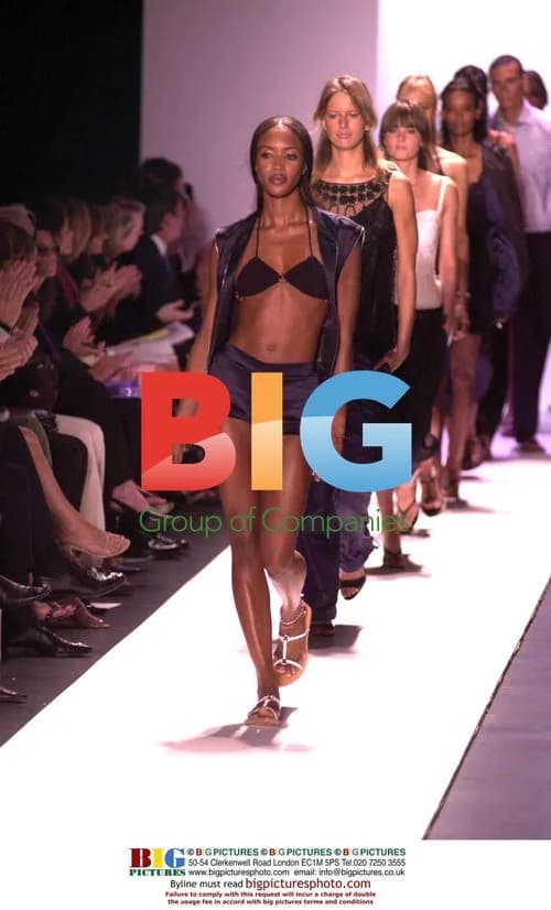 Naomi Campbell at Tommy Hilfiger Spring 2002 Show