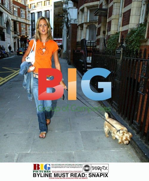 Lady Victoria Hervey walks dog in West London