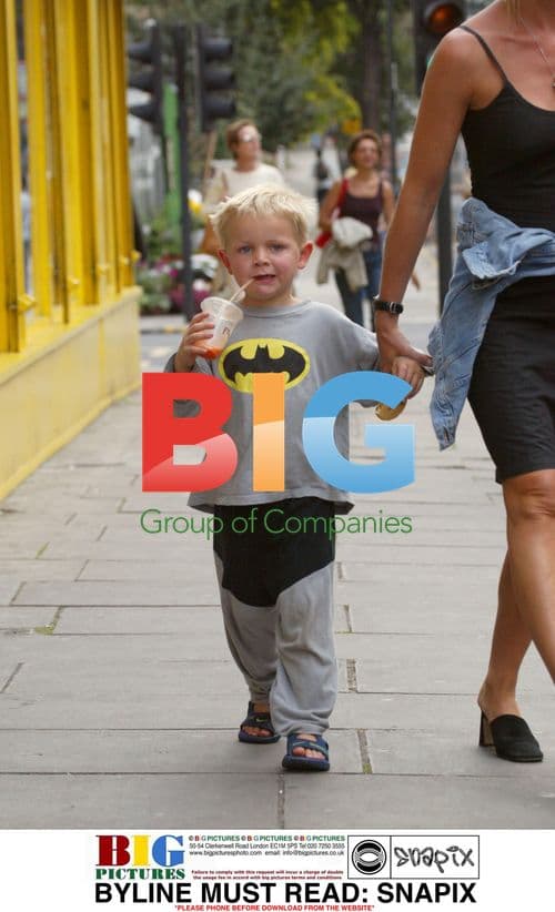 Ali Cockayne and son Henry on lunch break in West London