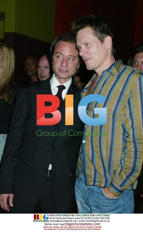 Kevin Bacon and Fisher Stevens at Just A Kiss party