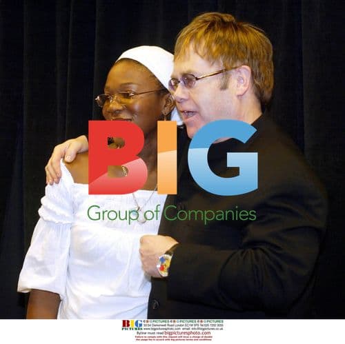 India.Arie and Elton John at Agassi benefit