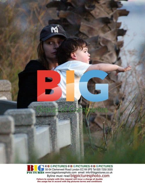 Calista Flockhart and son Liam enjoy sunset