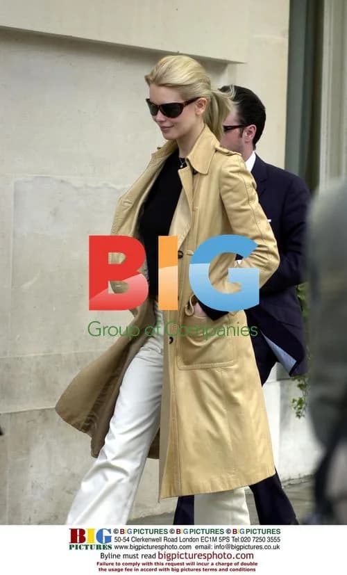 Claudia Schiffer Visits Bank with Matthew Vaughn