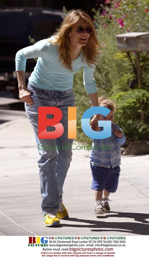 Laura Dern teaches son Ellery to walk