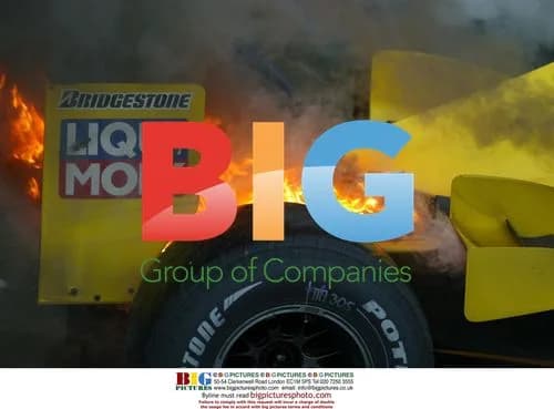 Giancarlo Fisichella's car bursts into flames