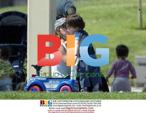 Calista Flockhart and son Liam at park