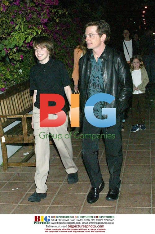 Michael J. Fox and family at Santa Monica restaurant